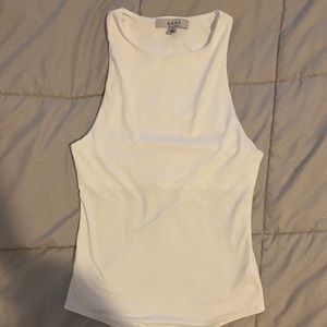 white high neck bodysuit